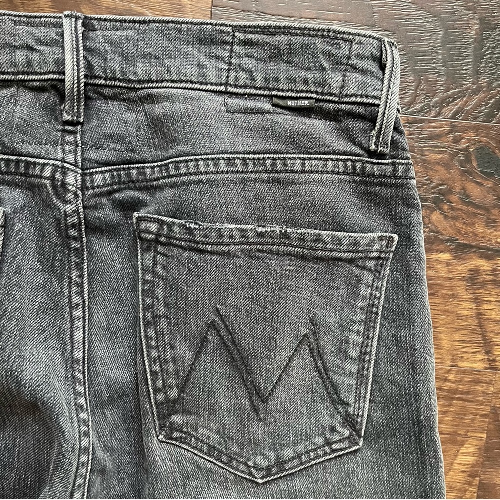 Mother superior high waisted rascal ankle step fray black denim jeans 26 boho - Picture 14 of 14